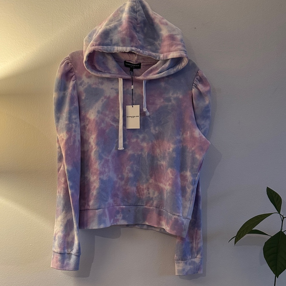 Generation Love Lavender and Blue Tie-Dye Hoodie